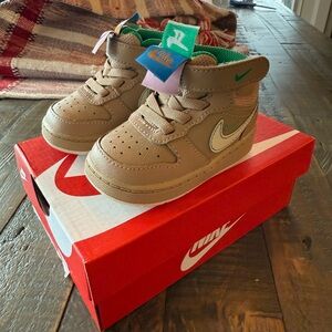 Nike Court Borough Mid 2 SE Baby Sneakers Hemp/Coconut Milk- Barely Volt